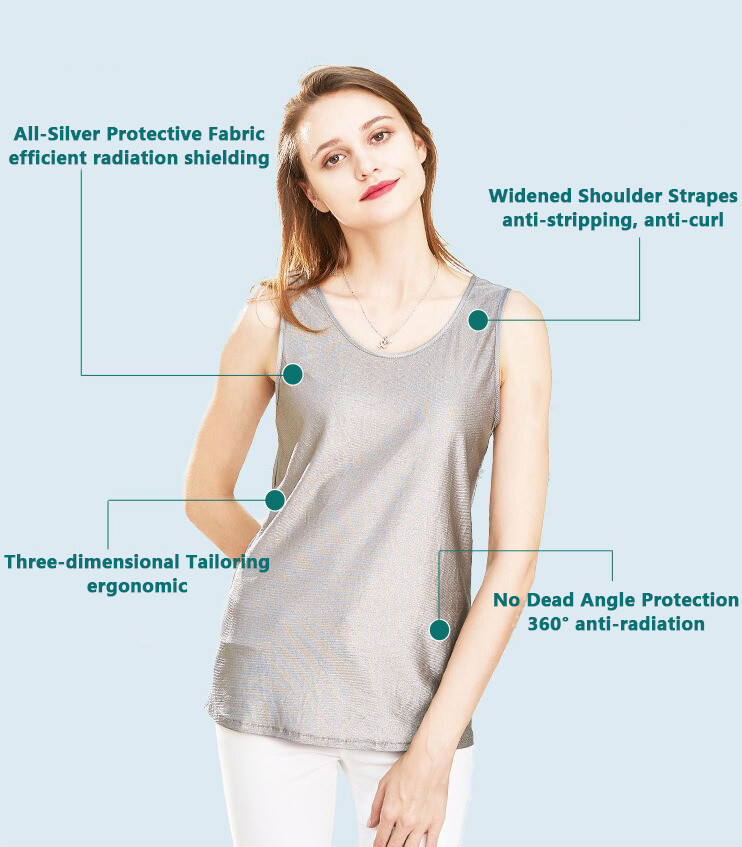 EMF Shielding Anti-Radiation 100% Pure Silver Fiber A-Shirt Tank Top Women Men gallery