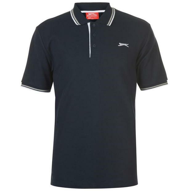 SLAZENGER TIPPED PIQUE POLO SHIRT T SHIRT GOLF TENNIS S M L XL XXL 2XL 3XL 4XL gallery