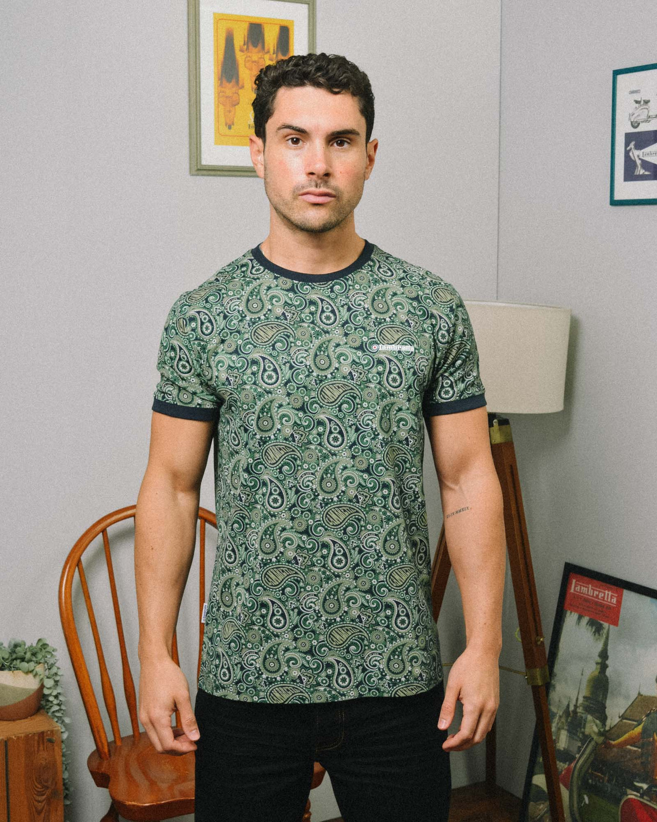 Lambretta Mens Paisley Brand Tee BNWT gallery