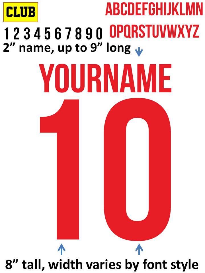 Iron On custom Heat transfer numbers for soccer jersey DIY heat set number gallery