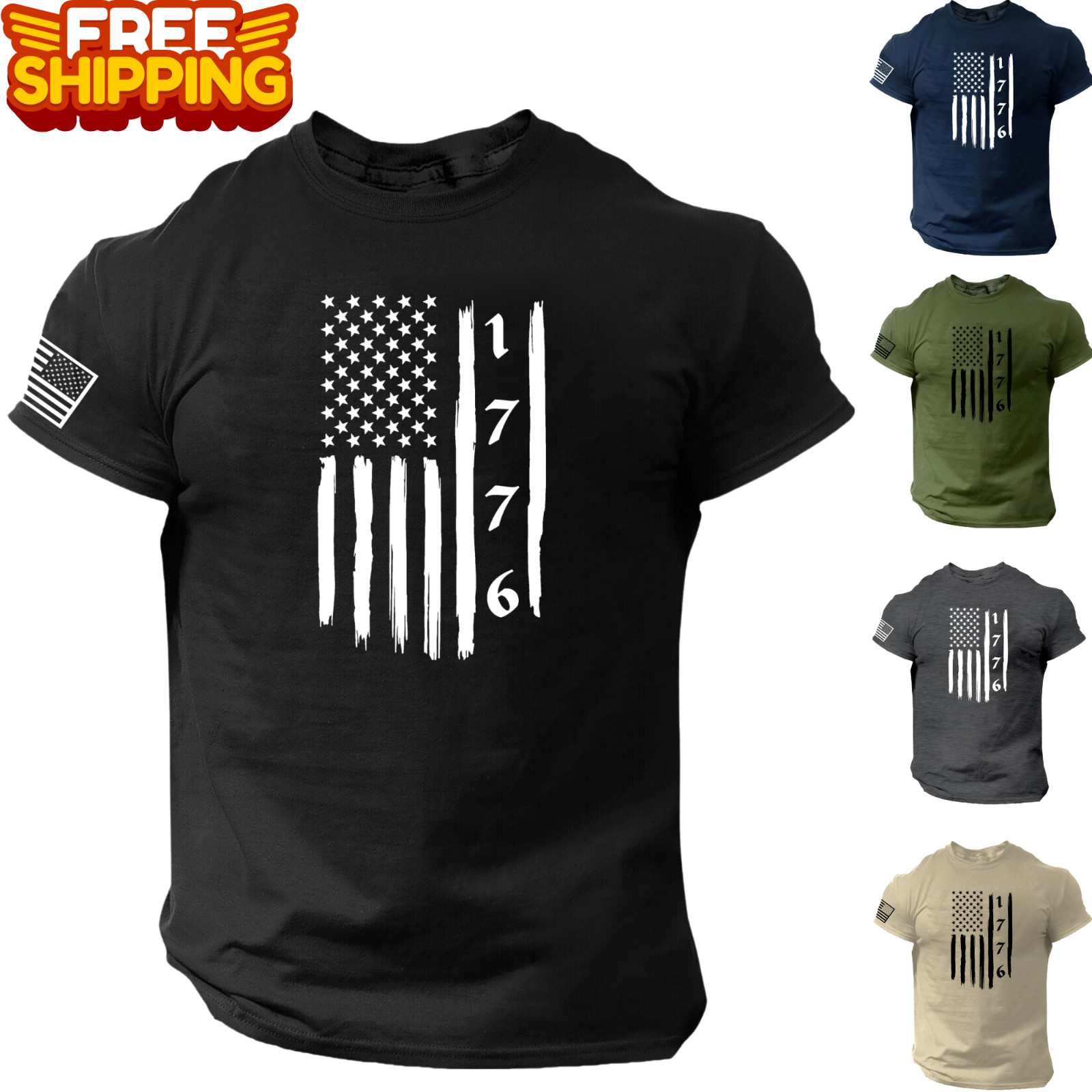 1776 American Flag Shirt, Patriotic, America, USA, Veteran, Military, Historic gallery