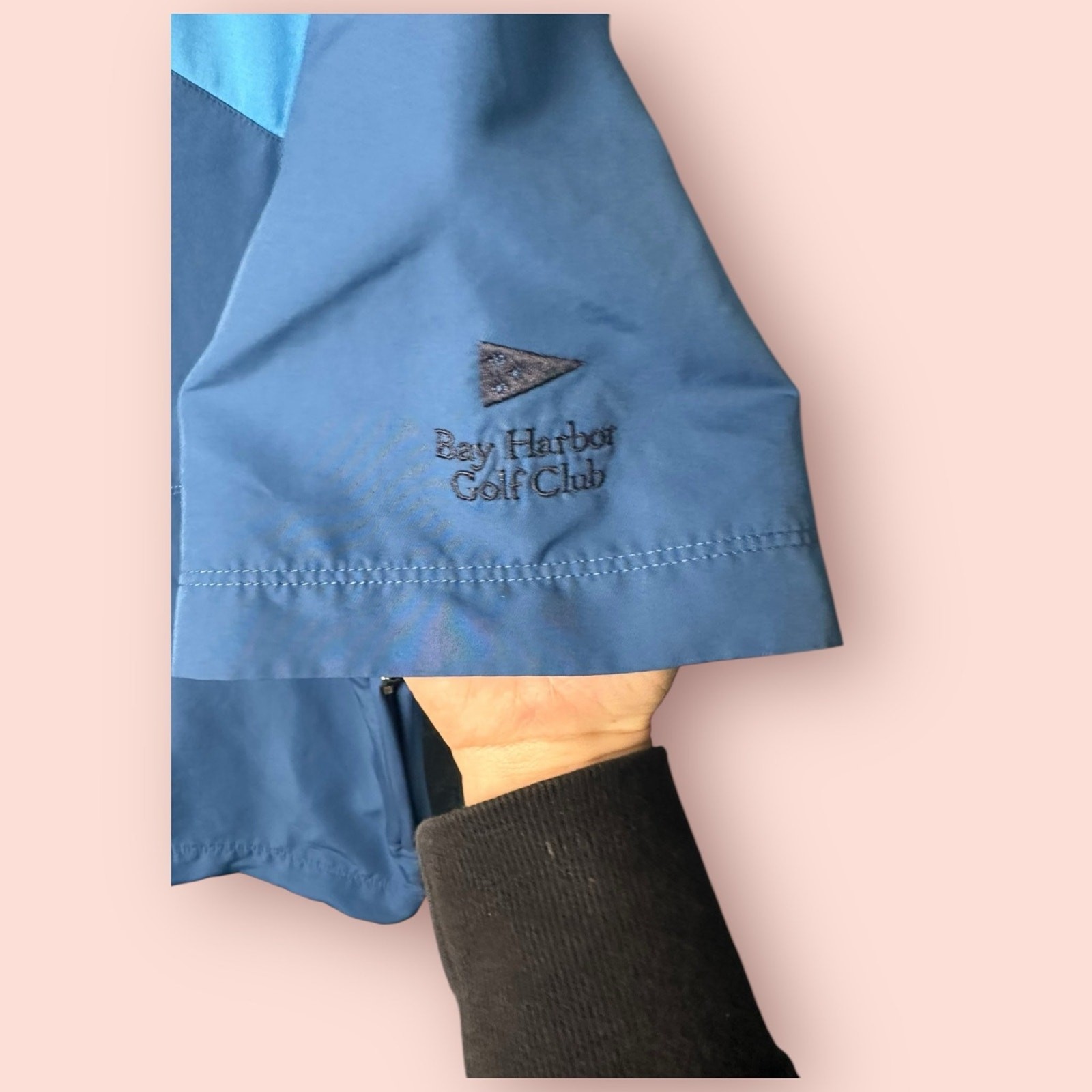 Nike Golf Short Sleeve Jacket Zip Quarter Zip Pull Over Blue Size Large gallery