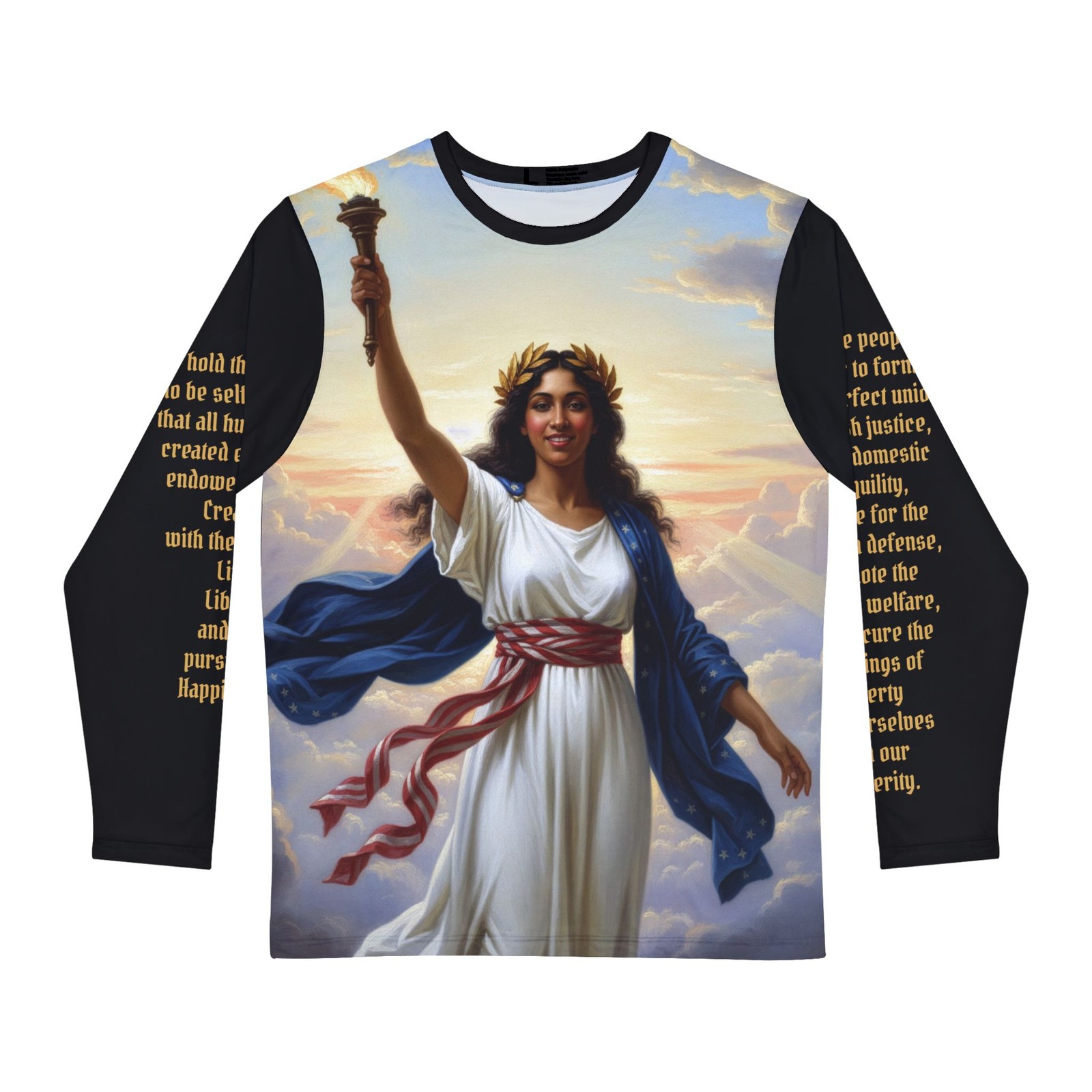 USA 250 Lady Liberty 2-5 with Declaration Preamble by Jaymz Onion AOP t-shirt