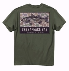 Chesapeake Bay Rockfish Camo Short Sleeve T-Shirt – NEW Fast Shipping