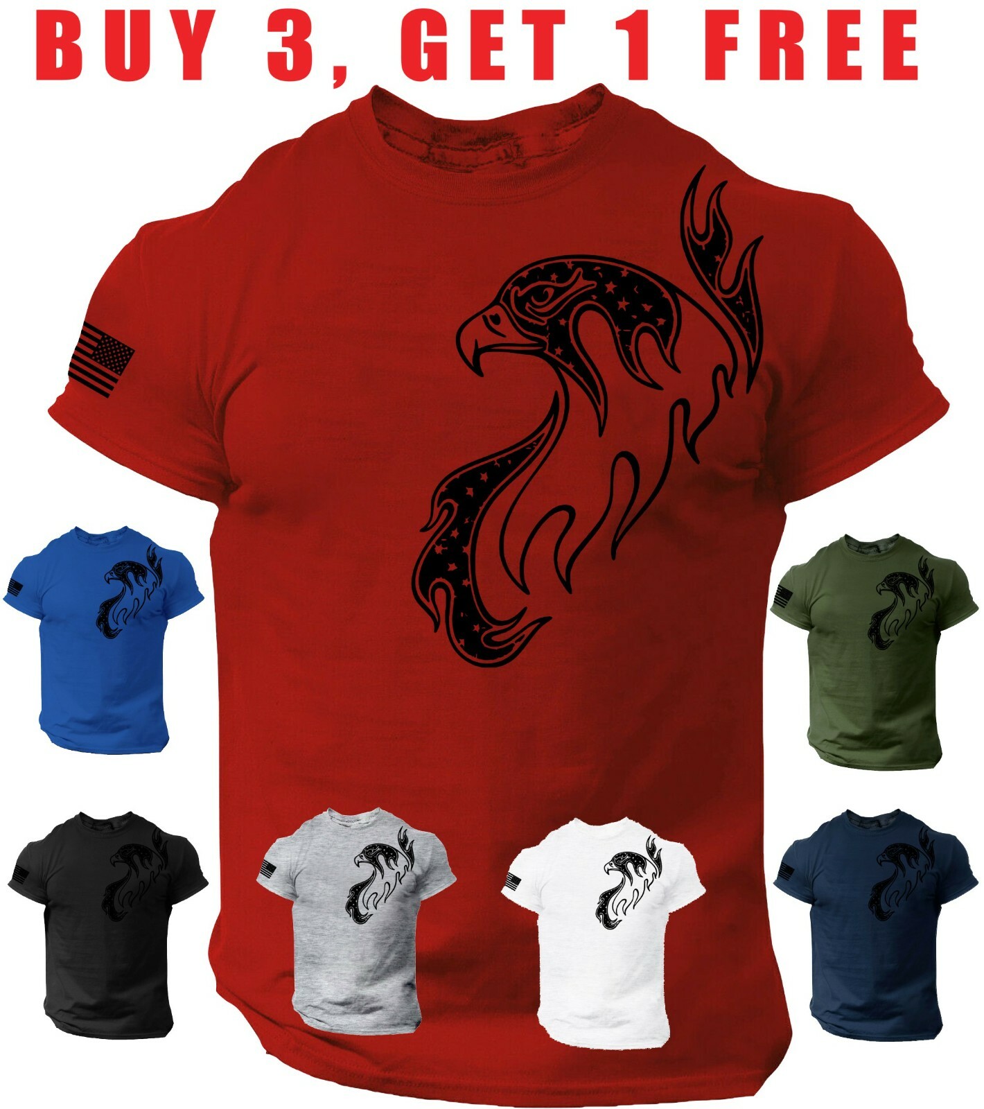 Eagle T-Shirt Distressed U.S Flag American patriotic Tee Shirt S-3XL gallery