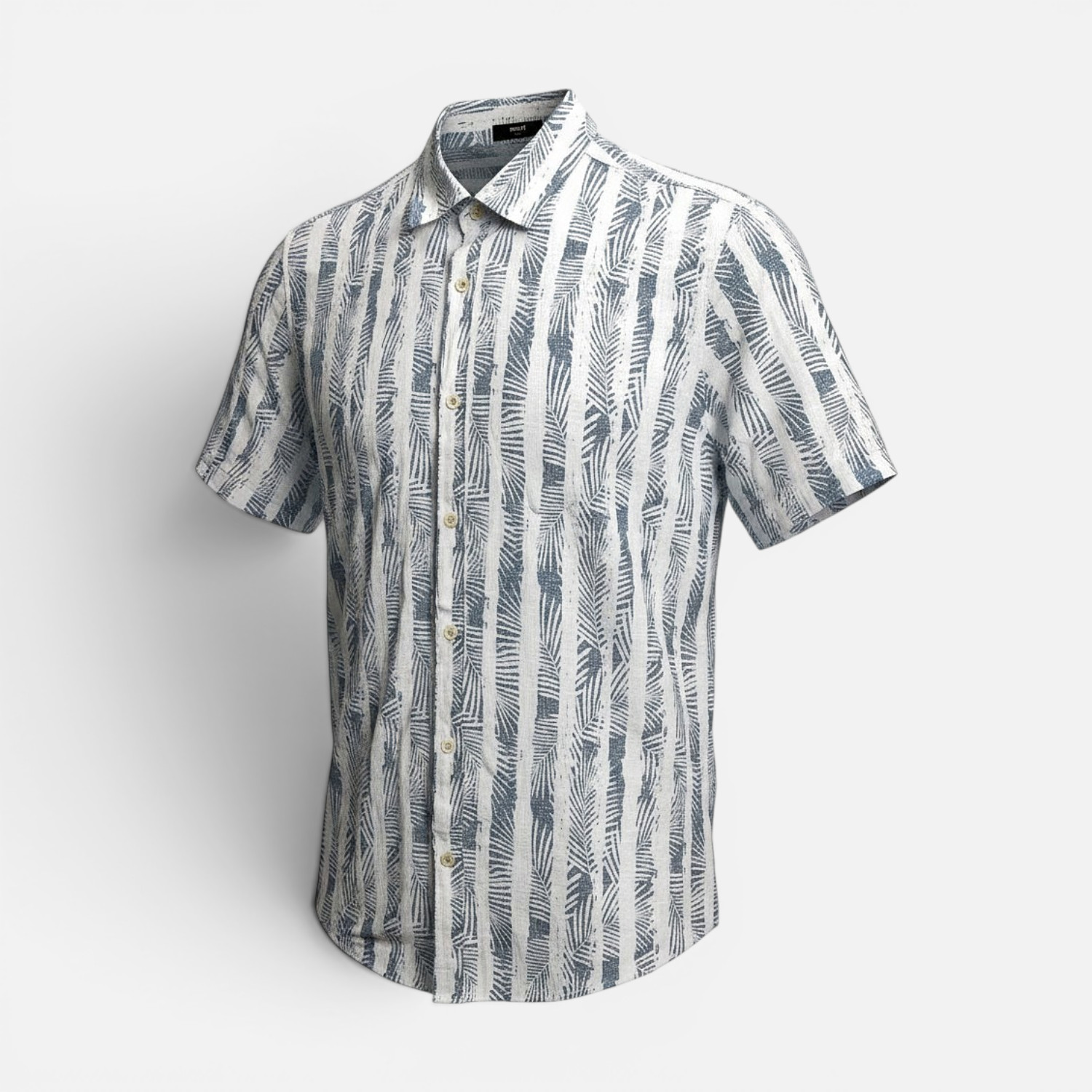 Mavi Men's Shirts Airy Blue Print, White/Blue, L gallery