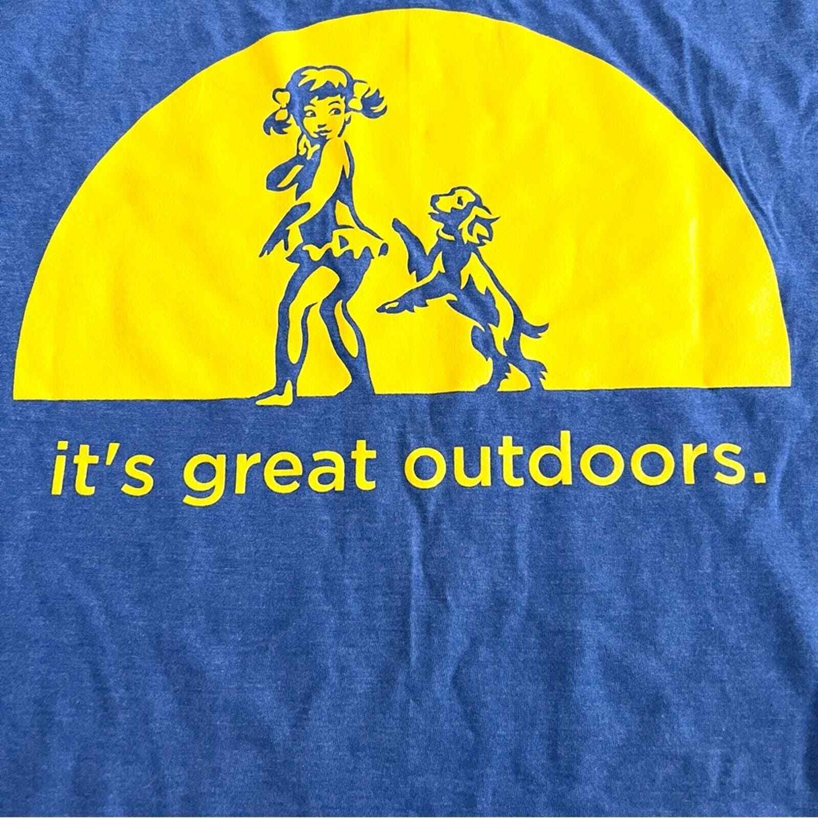 New COPPERTONE Unisex T-shirt Girl Dog Blue SIZE XL It’s Great Outdoors Sun gallery