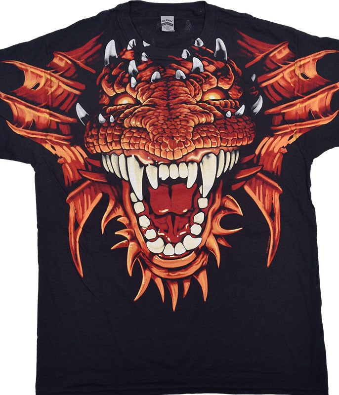 Dragon Head Clearance Black T-Shirt Liquid Blue