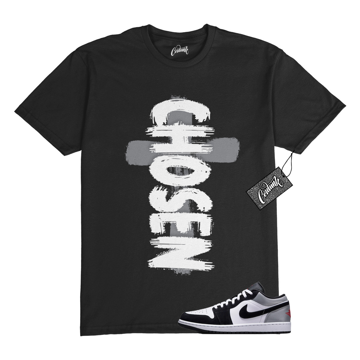 1 Black Matte Silver White Fire Red T Shirt Match CHOSEN