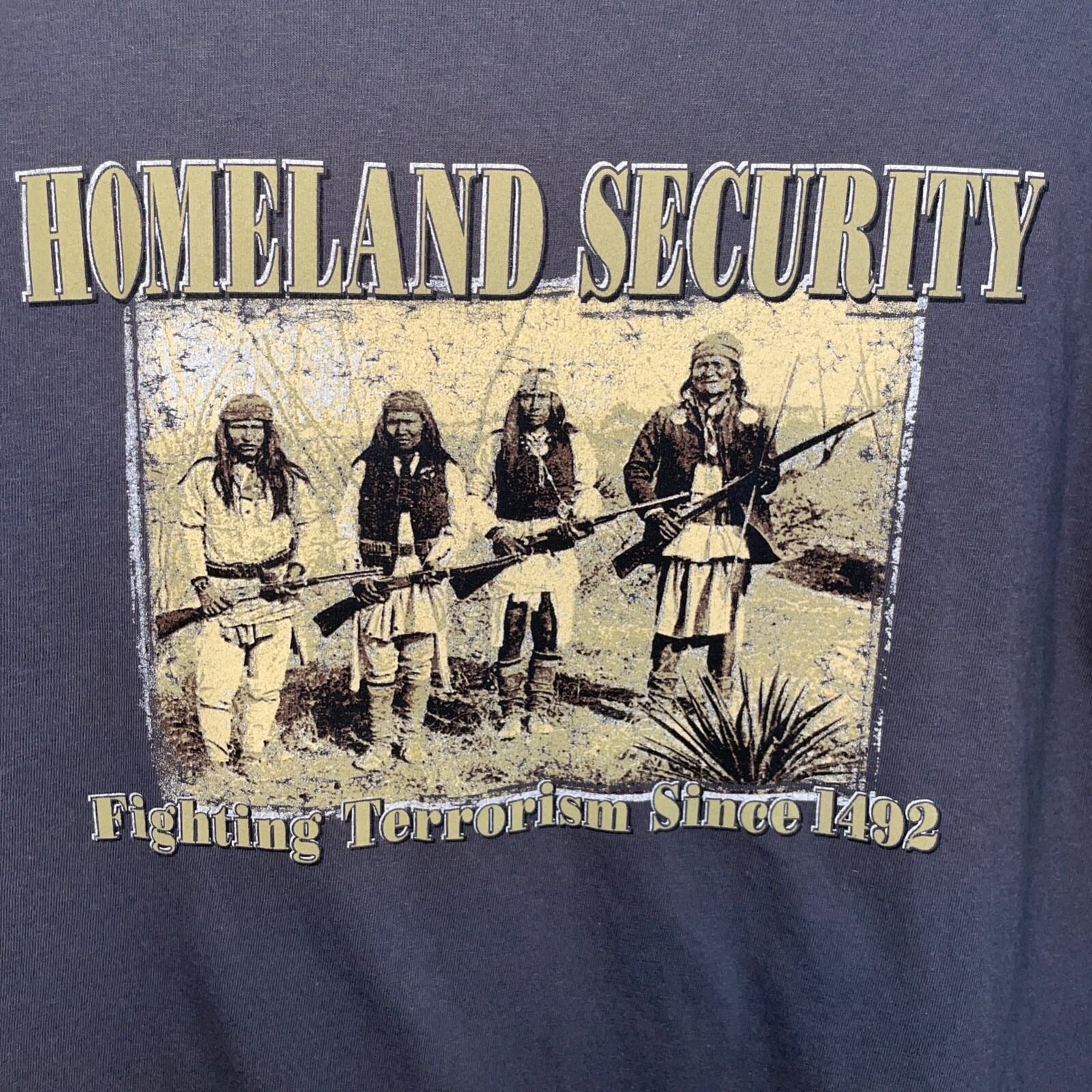 Vintage Diamond Star Original Homeland Security T Shirt Indian Native Mens Large gallery