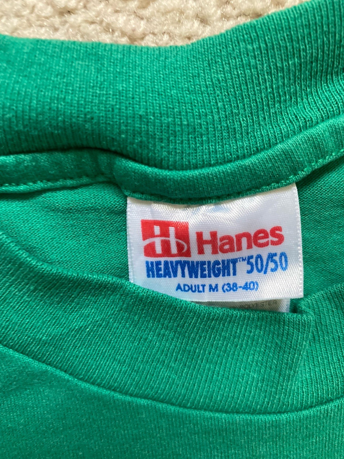 Vintage Hanes Heavyweight Green T-Shirt Medium Compass Rose Nautical 50/50 gallery