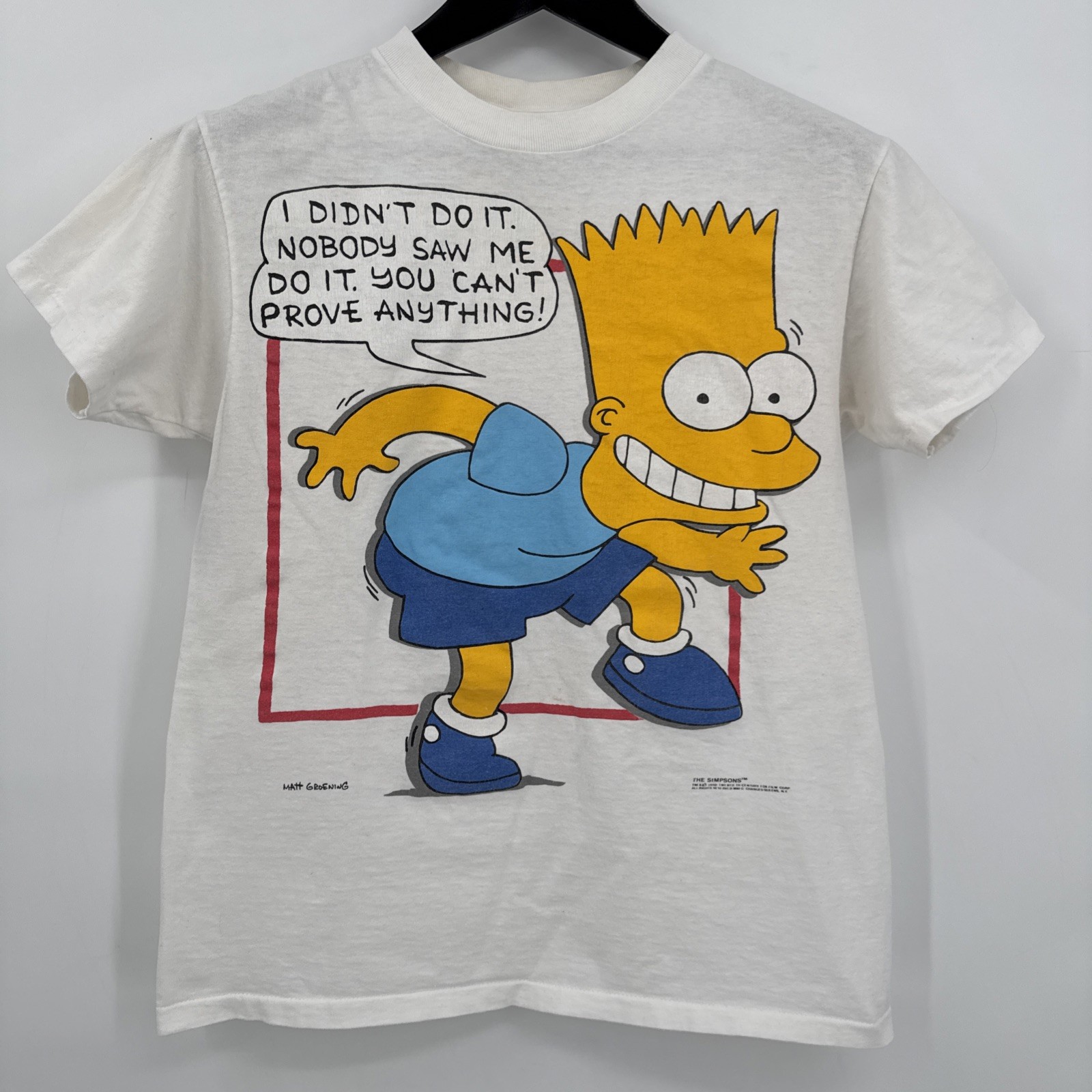 Vintage Bart Simpson T Shirt Single Stitched Changes Tag M Mega Print 1990 gallery