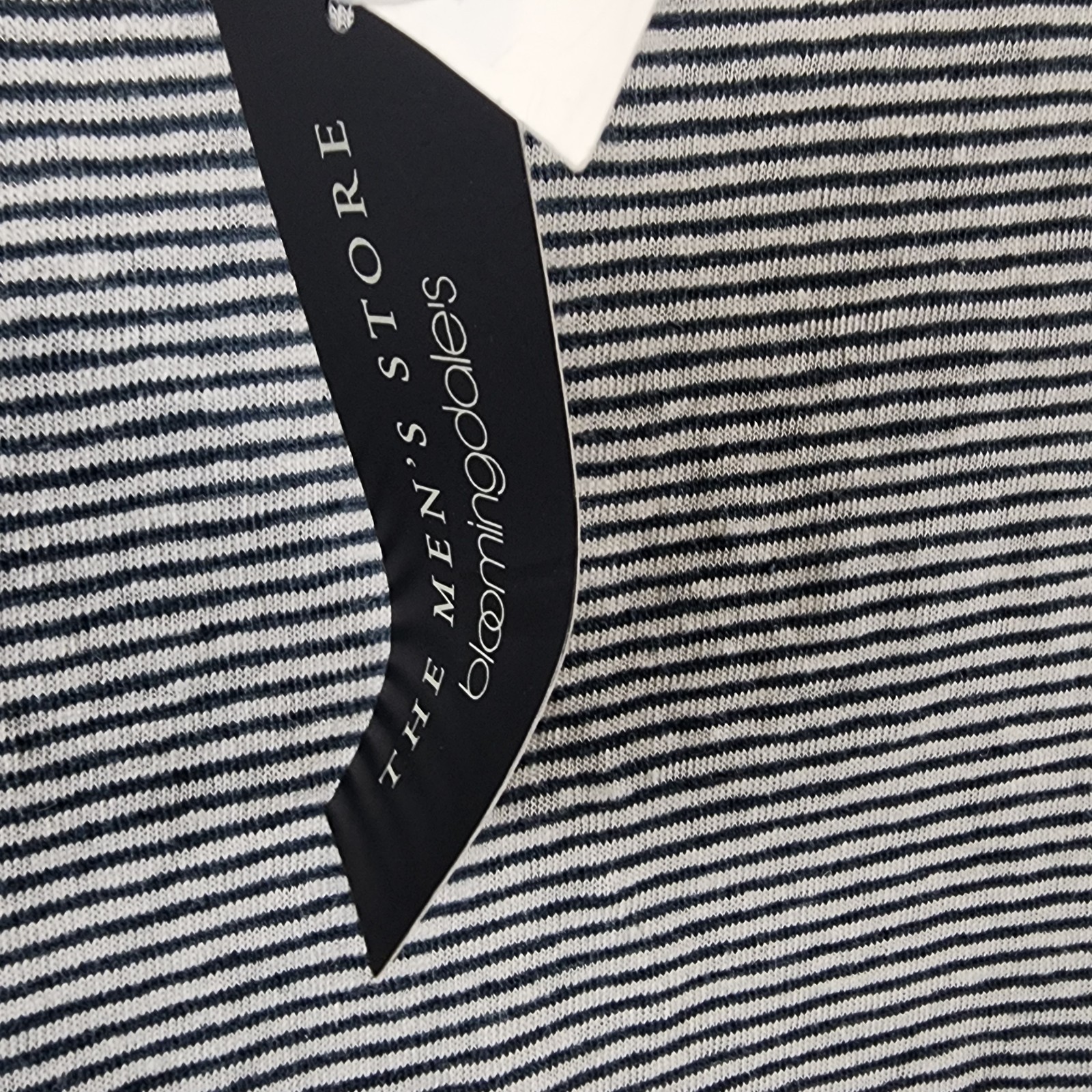 The Men's Store at Bloomingdale's Striped Linen Tee Men's Size Medium Dark Slate gallery