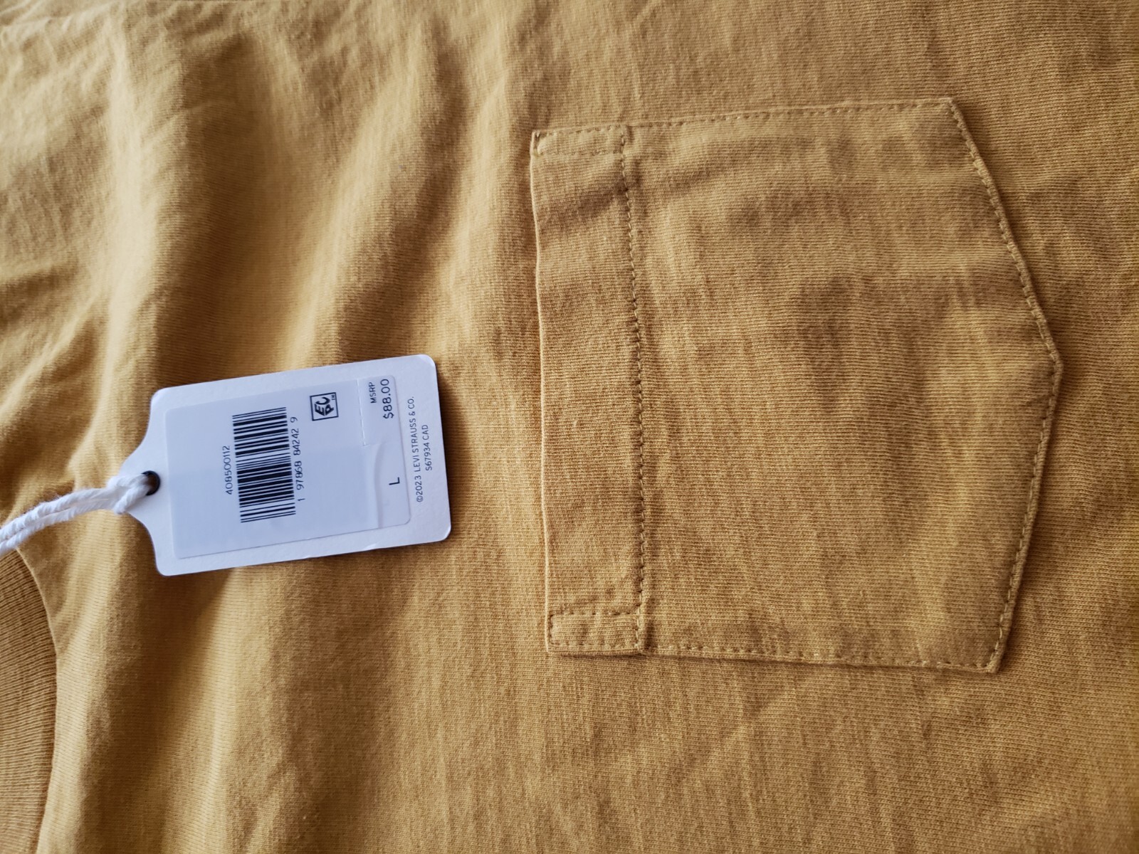 LVC Levi's 1950s Vintage Clothing Sportswear T-shirt Men's Harvest Gold LARGE LG gallery