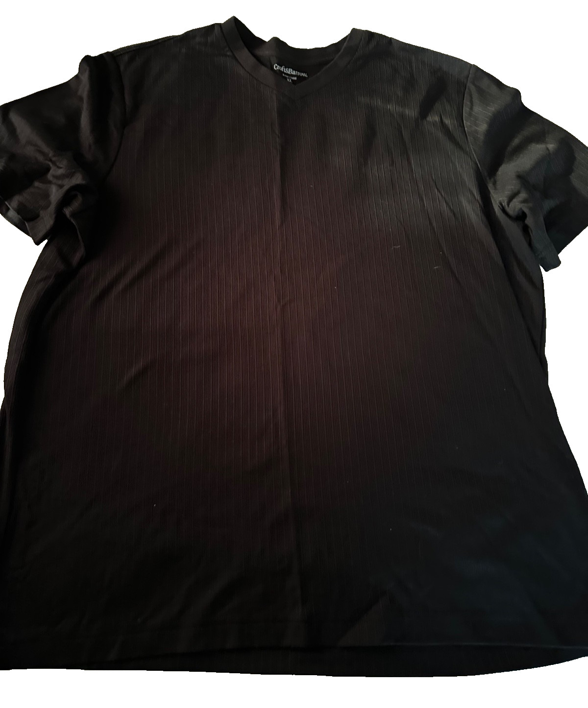 Croft & Barrow Easy Care Men's Size XL V-Neck Dress T-Shirt Black Short-Sleeve gallery