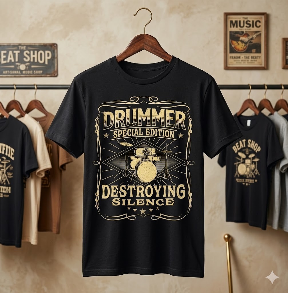 Drummer Special Edition Destroying Silence – Drumming Lover T-Shirt – H044