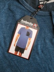 Avalanche Shirt Mens 2 Button Henley Tee Shirt Chest Patch Short Sleeve Indigo M