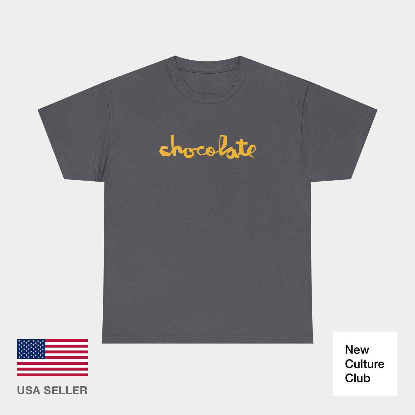chocolate skateboards Vintage Logo Yellow Chunk Classic Skate T Shirt Print