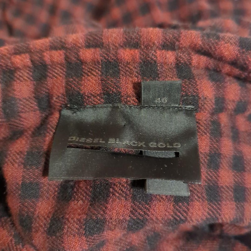 Diesel Wool Blend Gradient Check Shirt Black Gold Red/Black Used gallery