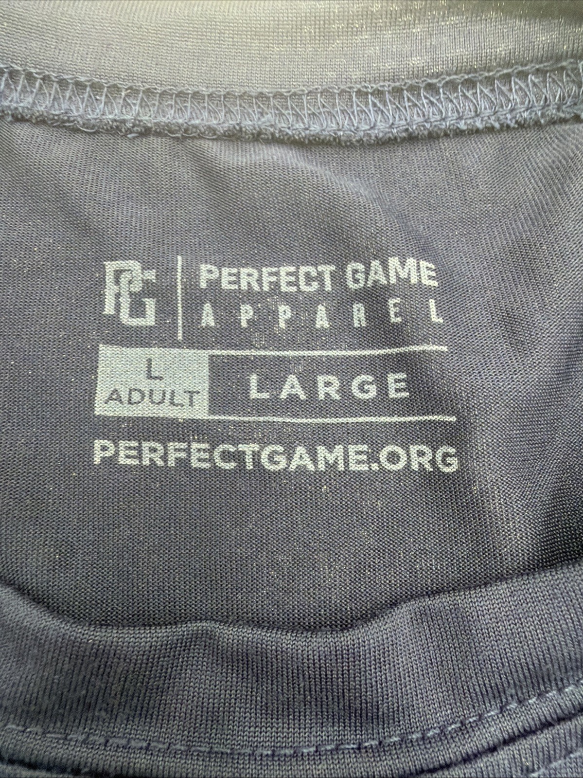 Men’s Sz L Perfect Game Baseball Navy Blue Long Sleeve Shirt PG gallery