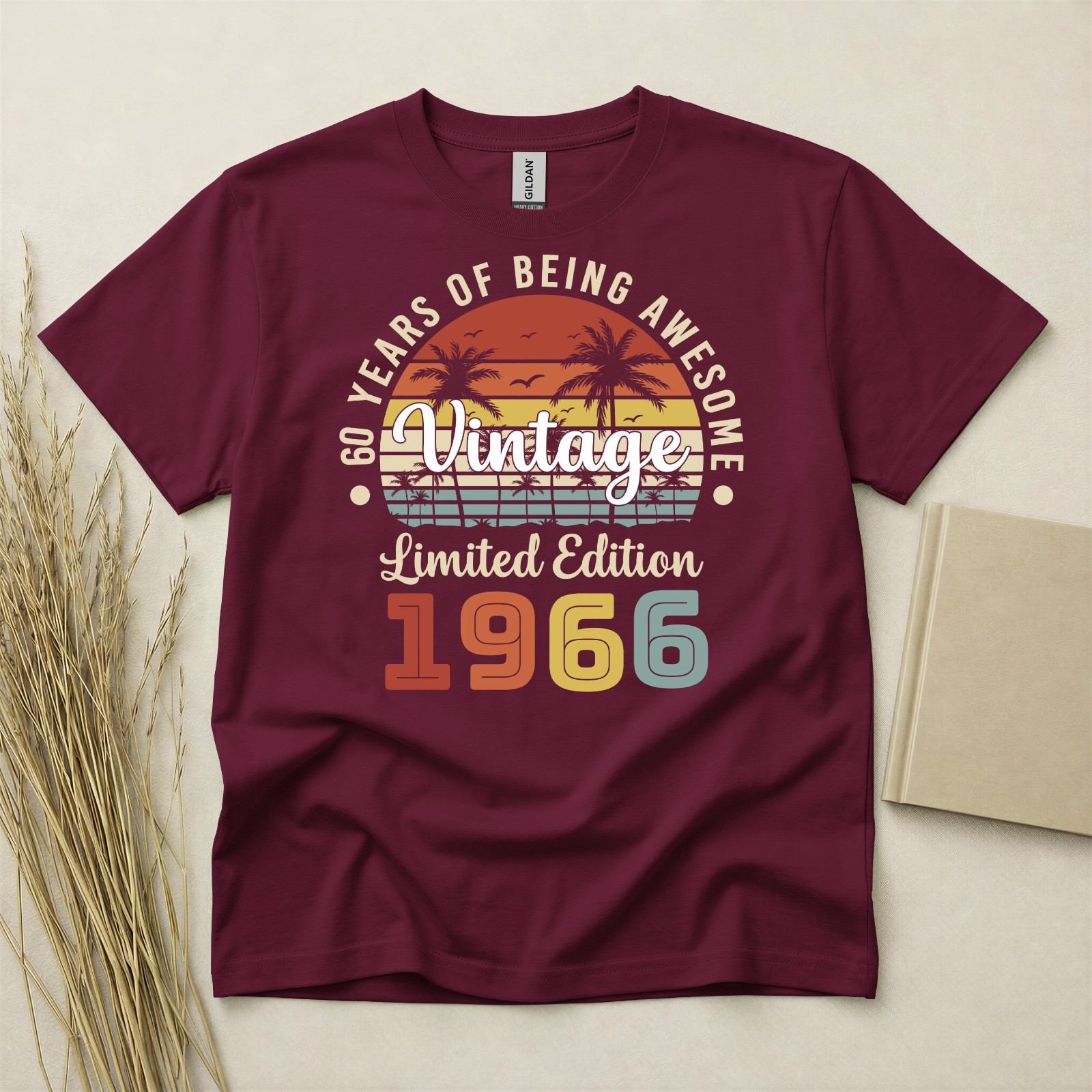 60th Birthday T Shirt Born In 1966 Gift 60 Year Old T-Shirt Vintage Style Tee gallery