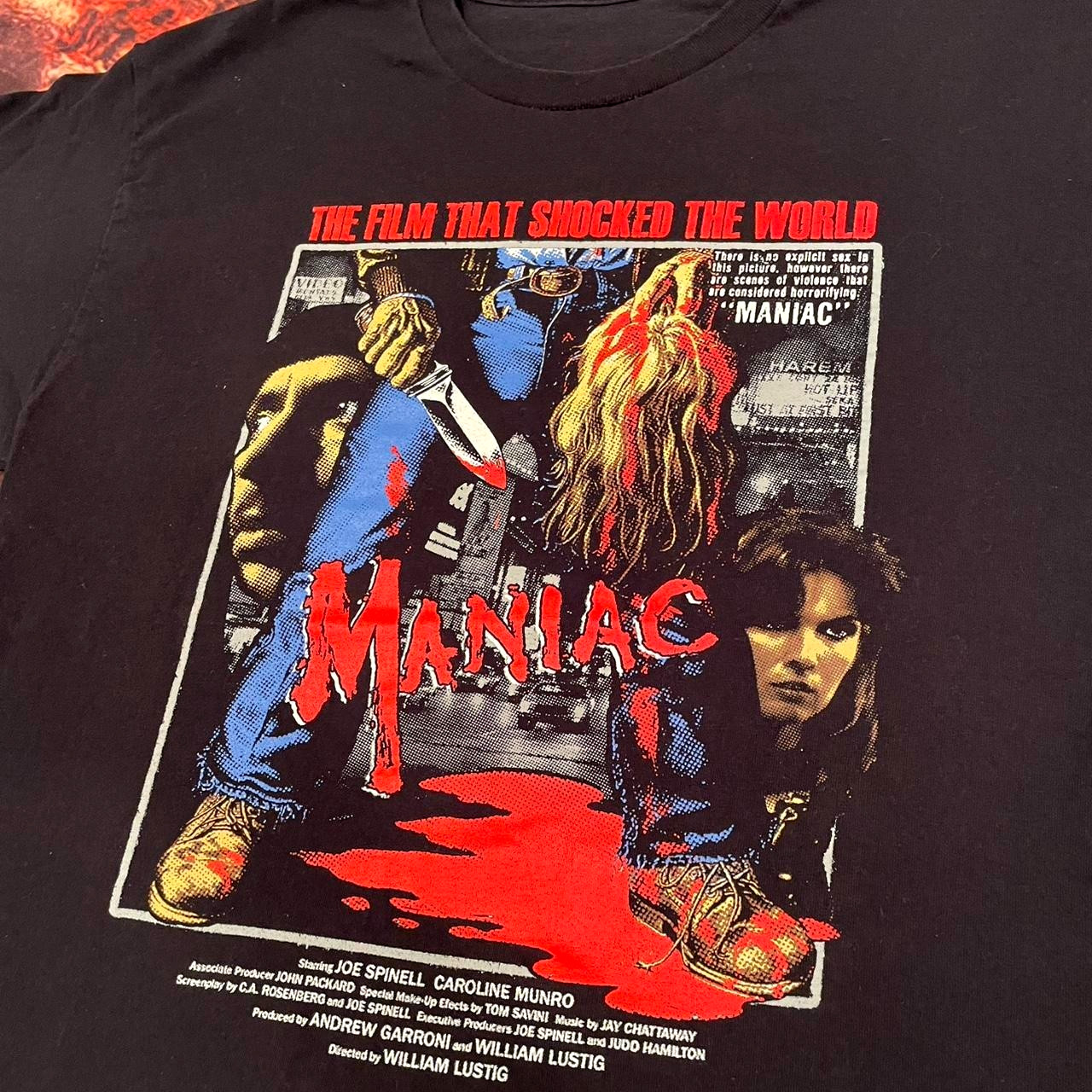 MANIAC 1980s Horror Movie T-Shirt Vintage Slasher Film Tee, Classic Gore Movie gallery