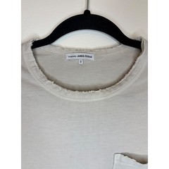 James Perse Standard Mens Tan Raw Edge Long Sleeve Pocket Tee MSX3044 Size 1 S