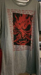 Samurai Cyberpunk Red Oni Mask With Lyrics Tour Tee Unisex T Shirt 2XL New T50