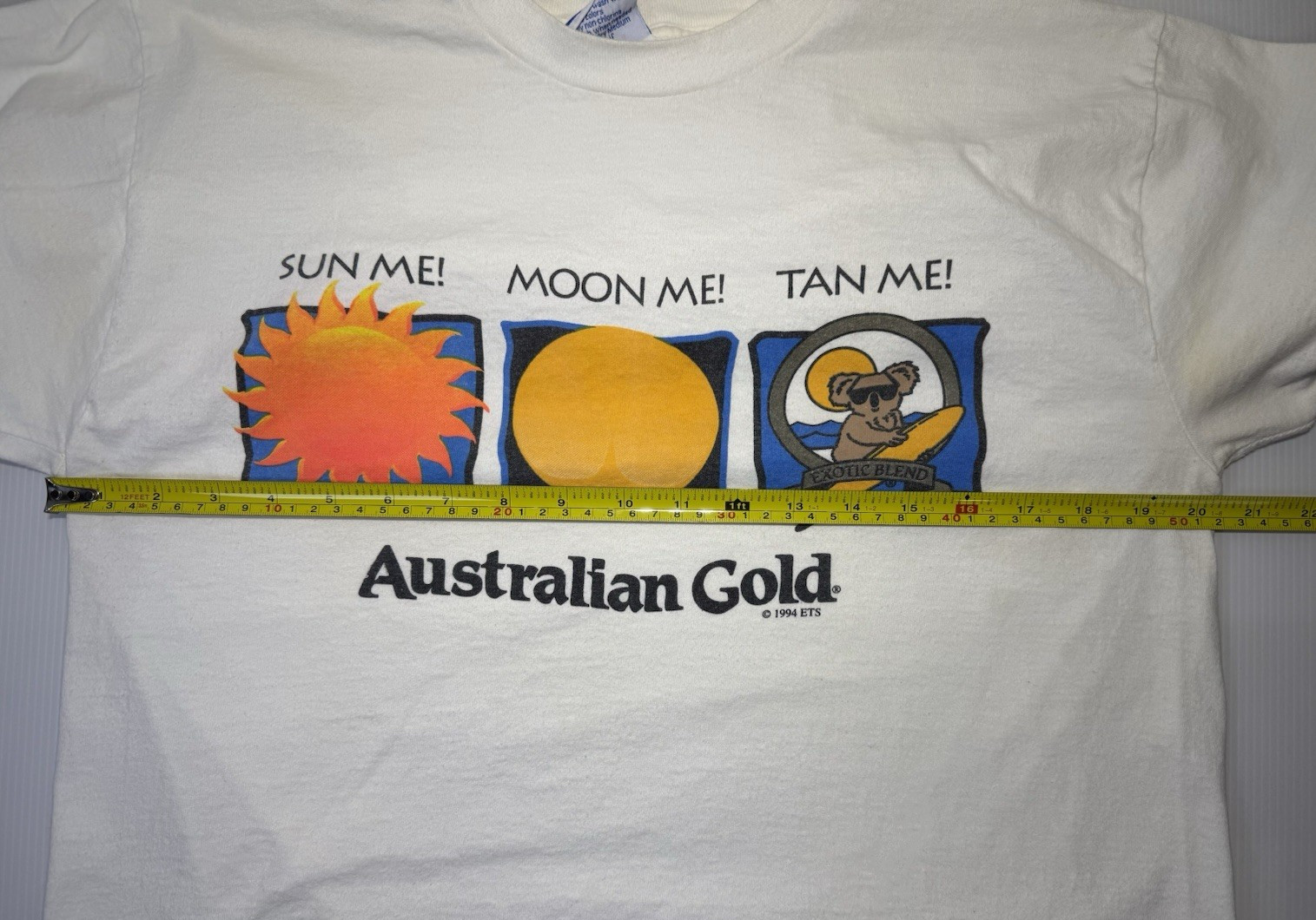 VTG Australian Gold Koala Sun Screen T Shirt Large Sun Moon Tan Single Stitch gallery
