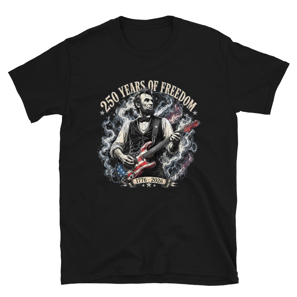 Abraham Lincoln Playing Electric Guitar US 250th Anniversary T-Shirt