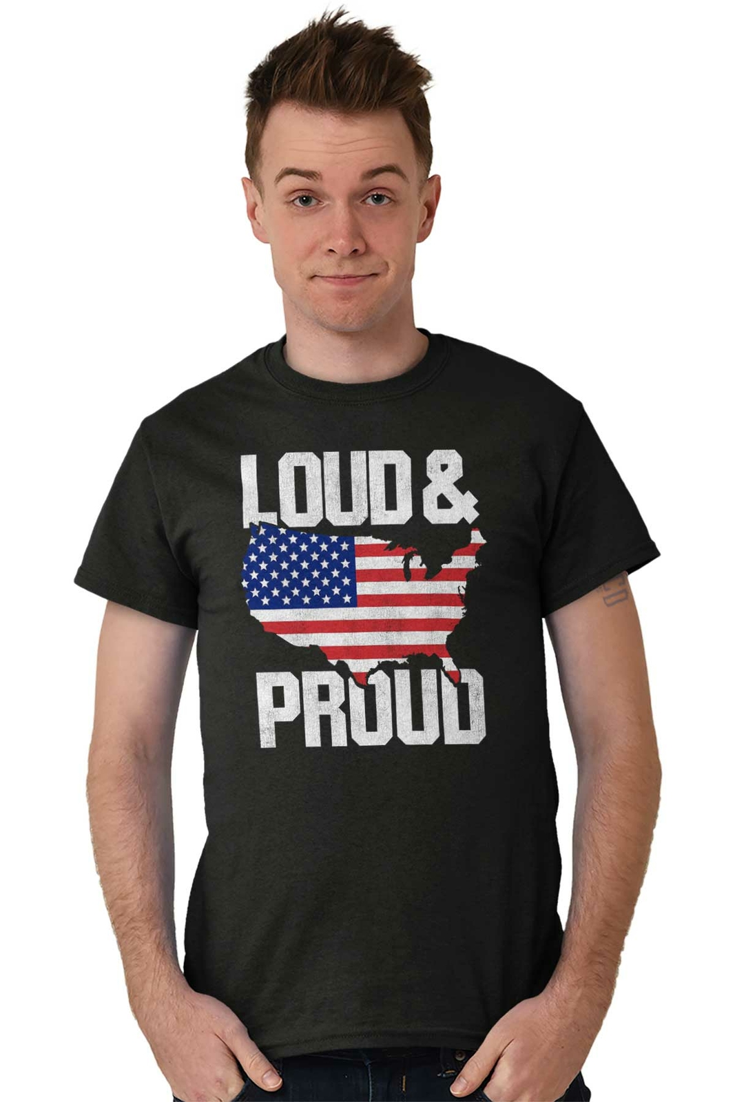 Loud And Proud America USA Made In The USA Adult Short Sleeve Crewneck Tee gallery