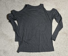 Cold Shoulder Jack Skellington Faces Long Sleeve T-Shirt Sz S