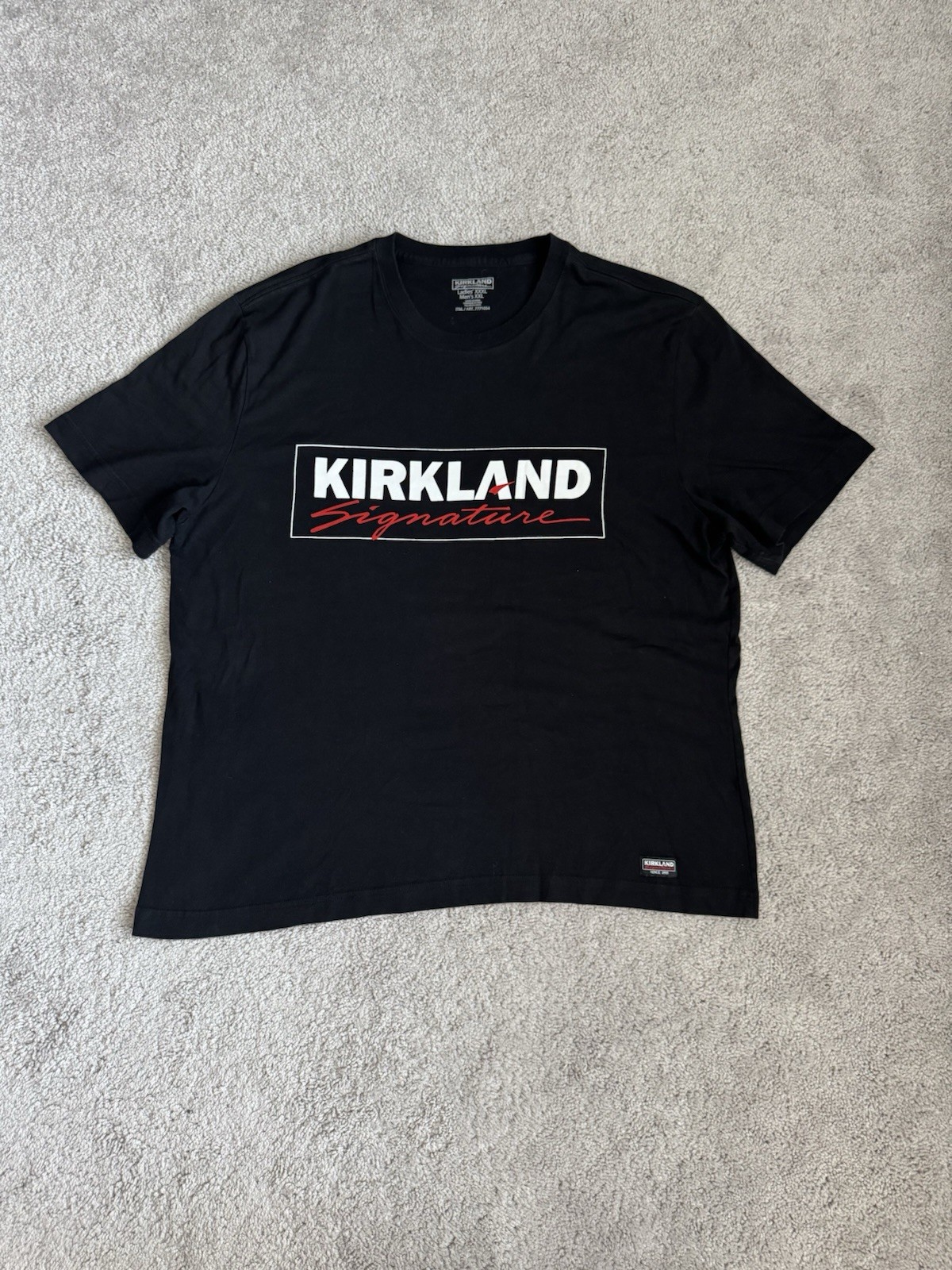 Kirkland Signature Logo Black T-Shirt Mens XXL Womens XXXL Costco gallery