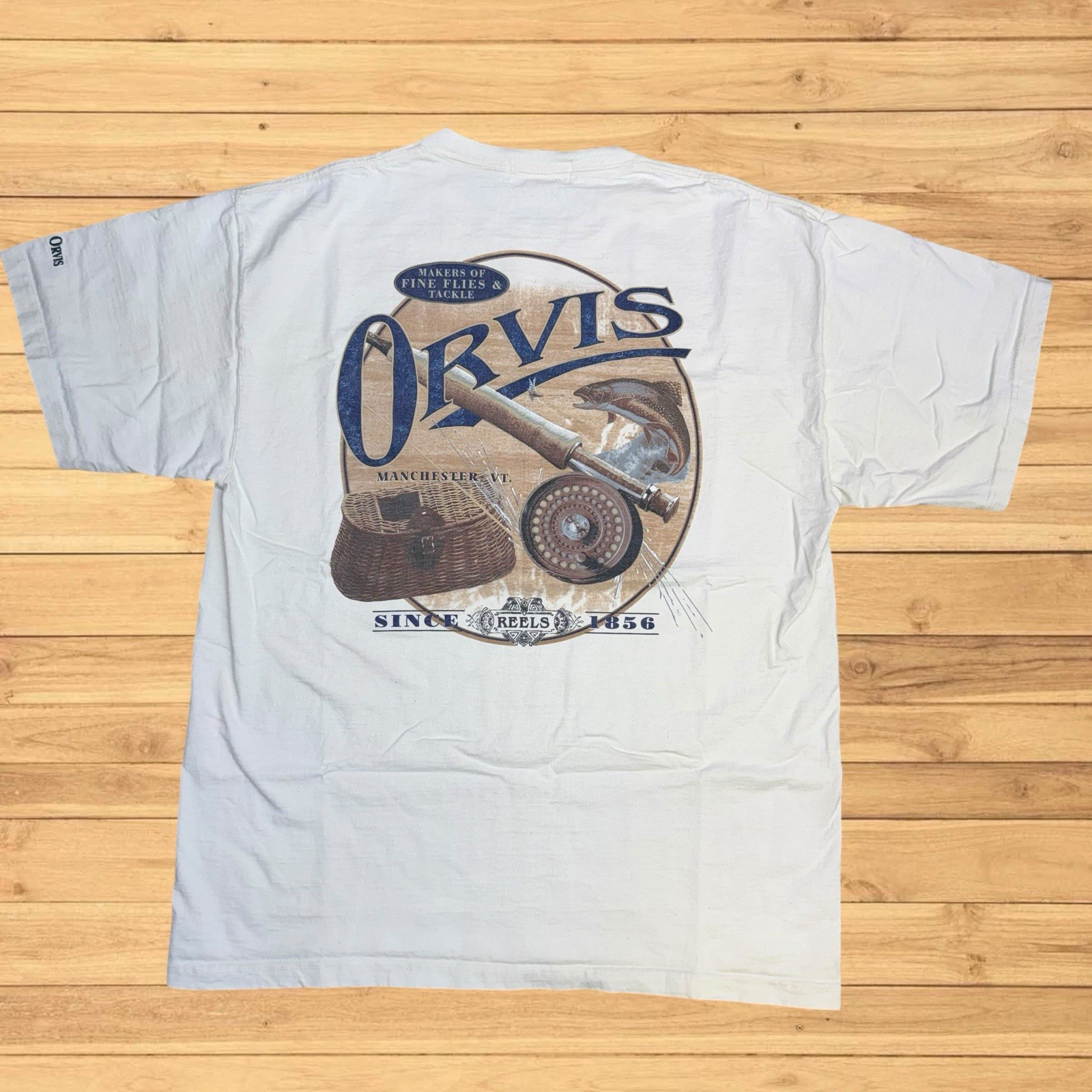 Vintage Orvis Trout Fly Fishing Graphic Shirt USA South Platte Angler Colorado