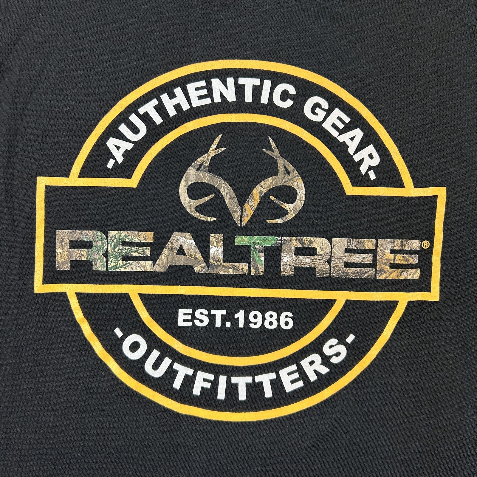 Realtree Shirt Mens Medium Black Hunting Graphic Logo Outdoor Crew Neck gallery