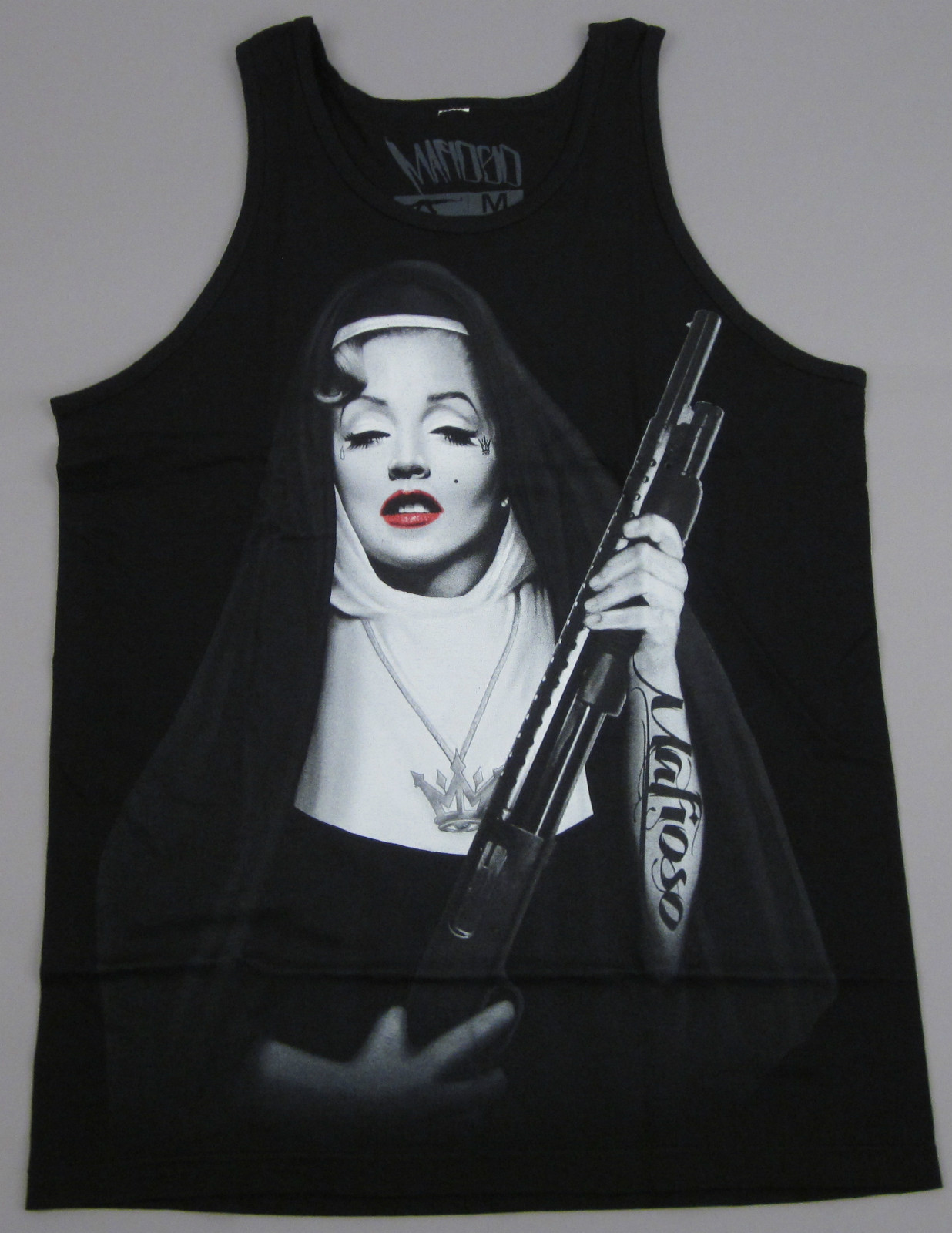 MAFIOSO SISTER MONROE Tank Top T-shirt Marilyn Tattoo Men's SMALL Vest Tee New gallery