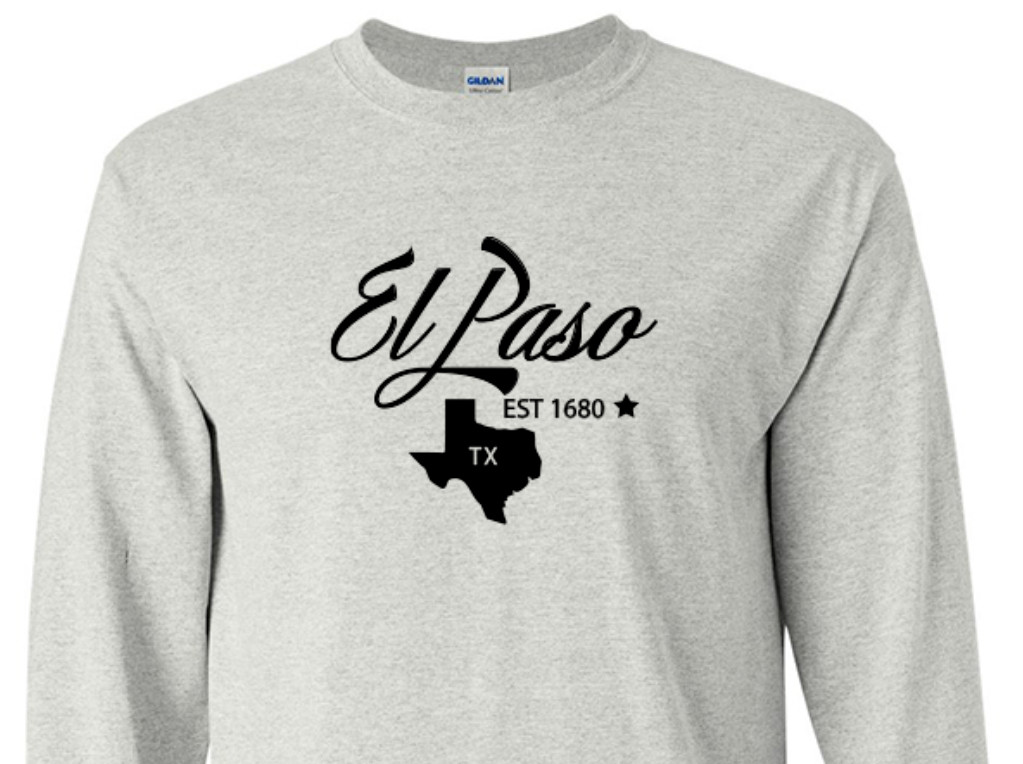 El Paso Texas State T-Shirt Long Sleeve Graphic Tee Unisex apparel Text logo gallery