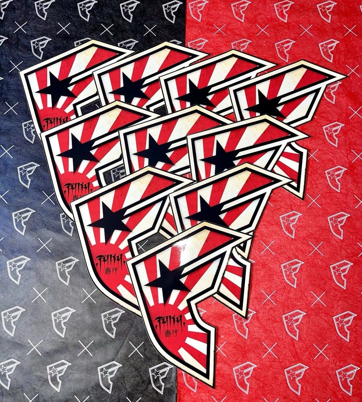 Famous Stars And Straps 3 LARGE Rising Sun Sticker Blink 182 Travis Barker Japan