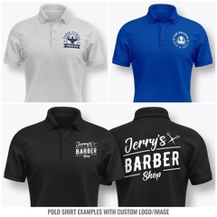Customised Printed Left chest & Back Polo T-shirt, Custom Workwear Polo T Shirt