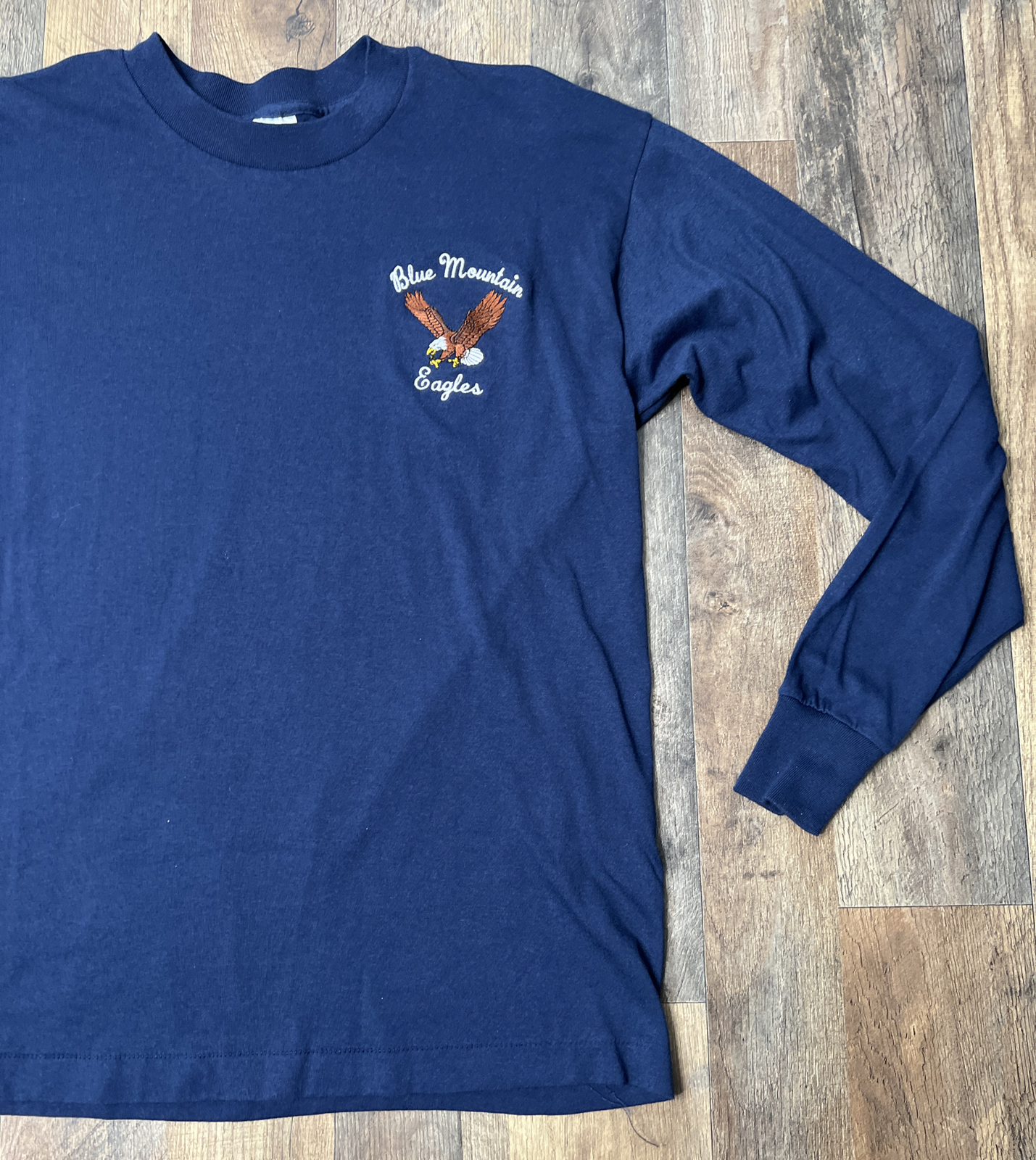 Vintage 90s HEF-T Teejays Blue Mountain Eagles Long Sleeve T Shirt Large Blue gallery