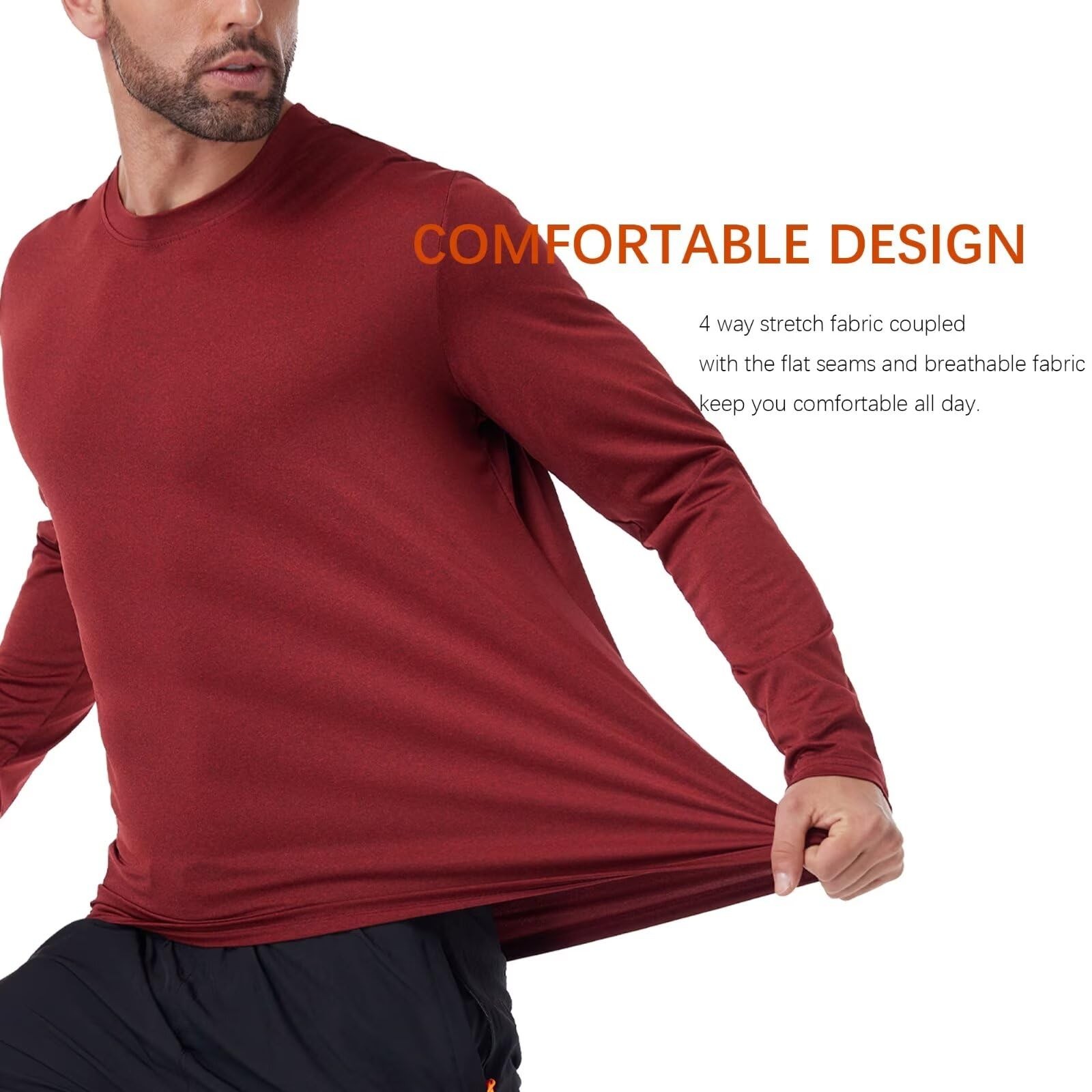 7 Pack Long Sleeve Shirts for Men Moisture Wicking Sun Protection UV UPF 50+ ... gallery