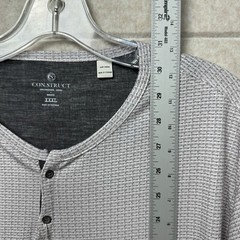 Con.Struct Taupe Woven Print Henley Short Sleeve Pullover Shirt Men’s XXXL NWT
