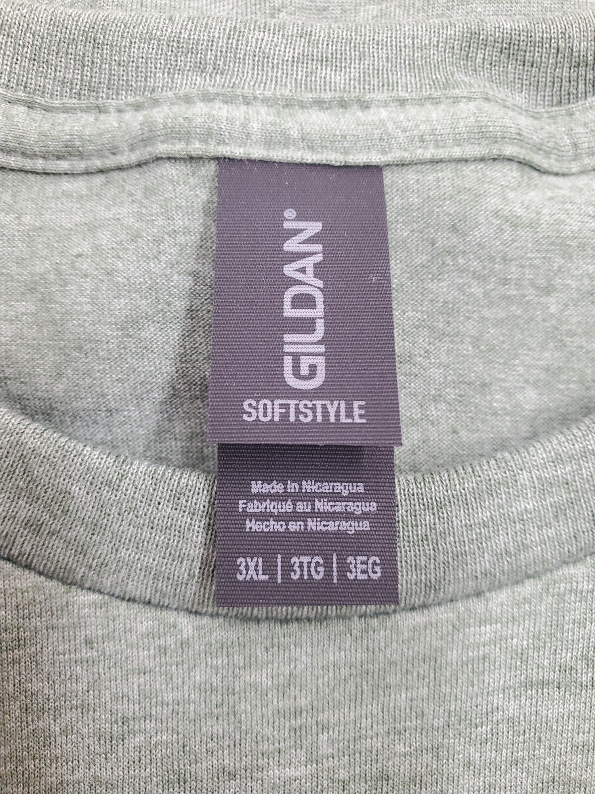 Gildan G640 Mens 3XL Short Sleeve Plain Softstyle T-Shirt Heather Military Green gallery