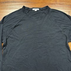 James Perse Oversized Long Sleeve T Shirt Mens 0 XS Black Crew Neck Cotton USA
