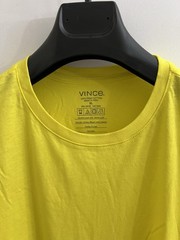 NWT Vince Men’s Bright Yellow 100% Pima Cotton Crew-Neck Short Sleeve T-Shirt