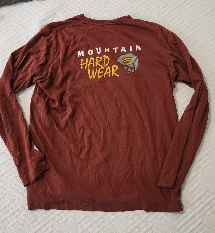 Mountain Hardwear Long Sleeve Shirt Rust Red Large Cotton Outdoor Climbing Rock gallery