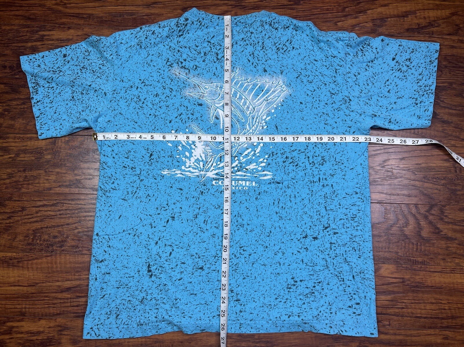 vintage cozumel mexico t shirt sword fish all over print XL blue h4 gallery