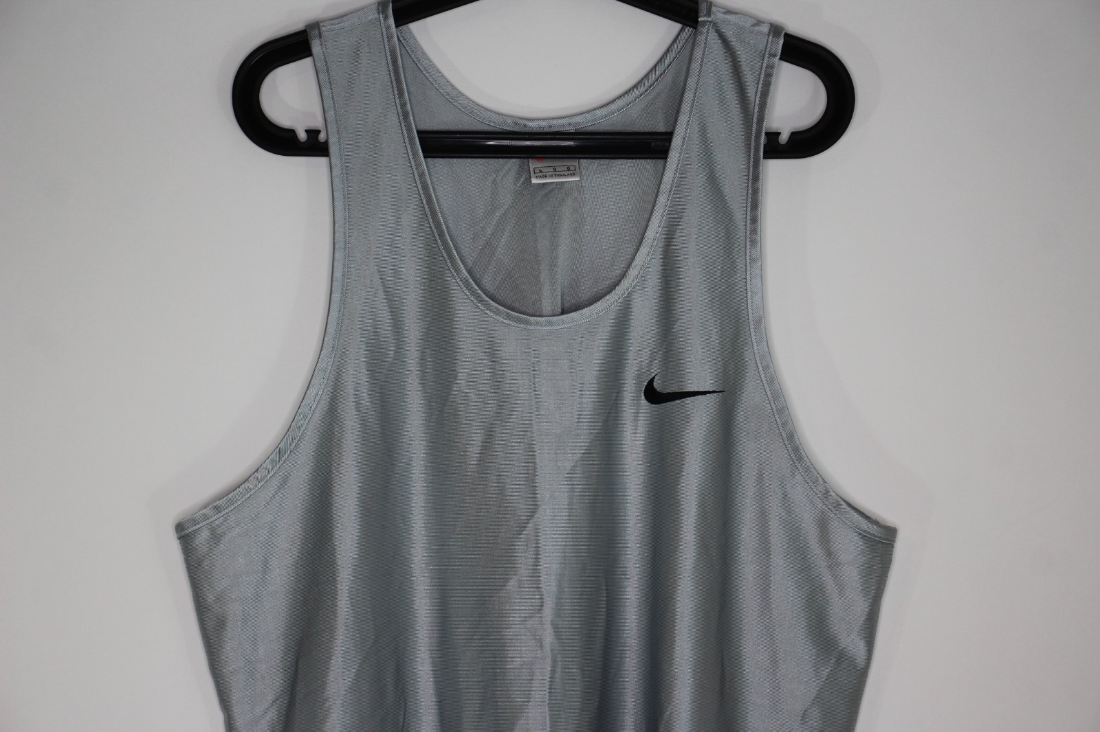 Vintage Nike Mens Large Y2K Shiny Dazzle Embroidered Swoosh Satin Tank Top G1492 gallery