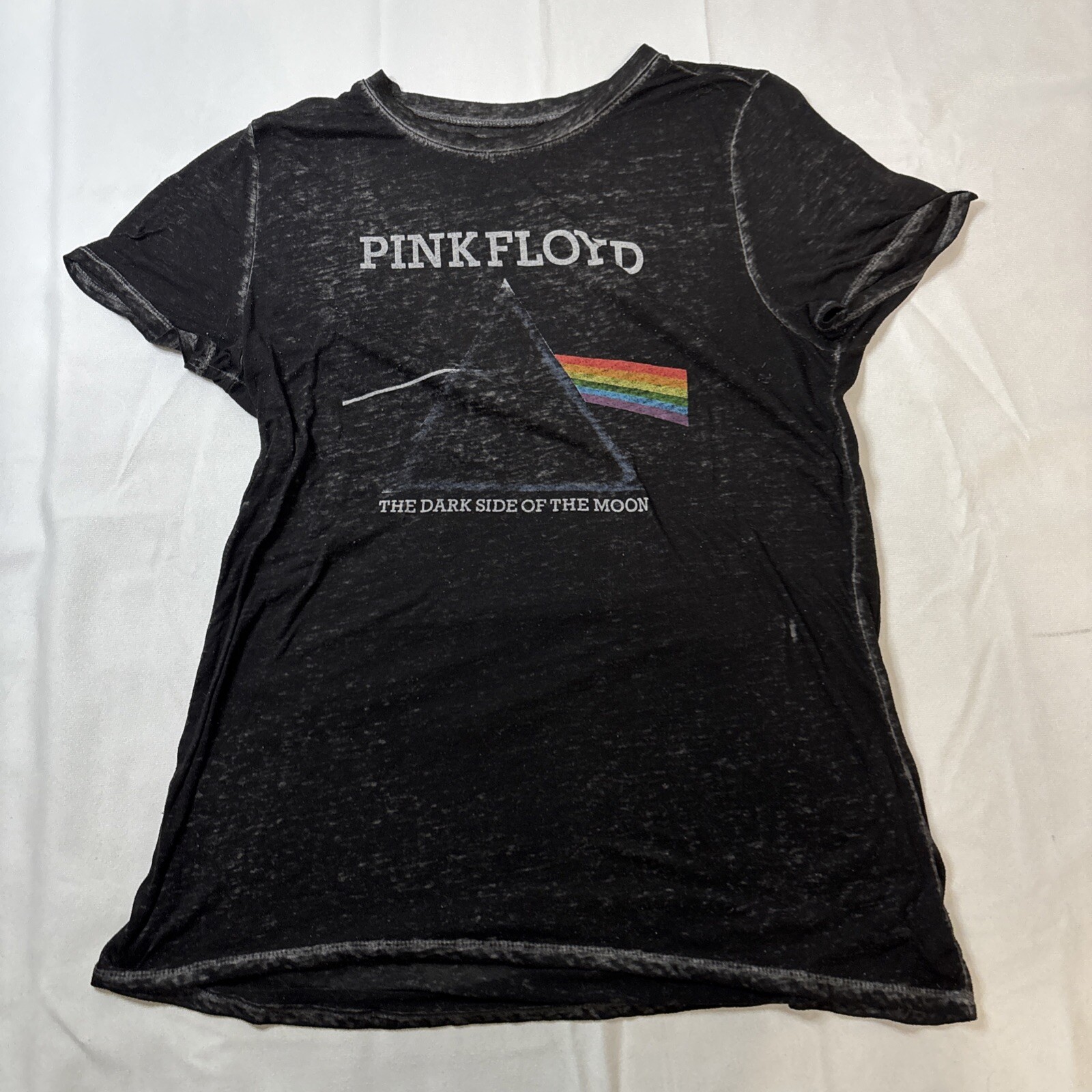 Pink Floyd Dark Side Of The Moon Mens Graphic T-Shirt Black Heathered Sheer 38” gallery