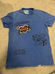Valabasas Men’s Distressed Worn to InspireBlue T Shirt x Small 100% Cotton